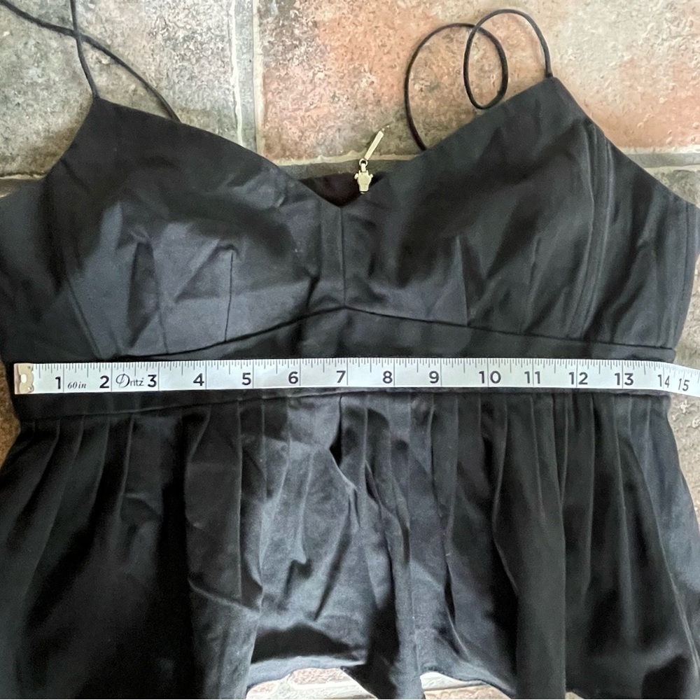 Nanette Lepore Guilty Pleasure Peplum Style Crop Top Black Size 8 - Picture 8 of 10